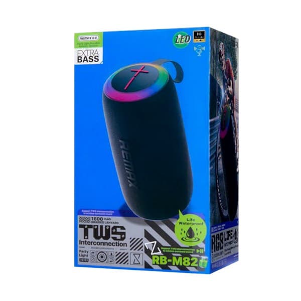 REMAX Party Light Portable sans fil Enceinte 14W RB-M82 (Bluetooth / USB / TF Card / FM) noir