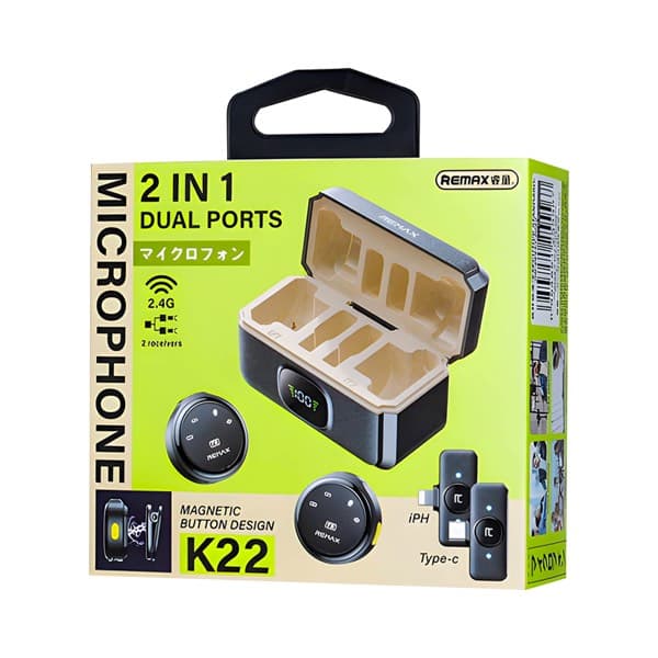 REMAX 2-in-1 Dual-Port sans fil Lavalier Microphone K22 Tarnish