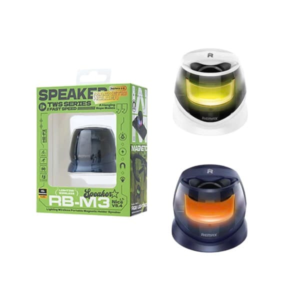REMAX Lighting sans fil Portable Magnetic Support Enceinte 5W RB-M3 blanc