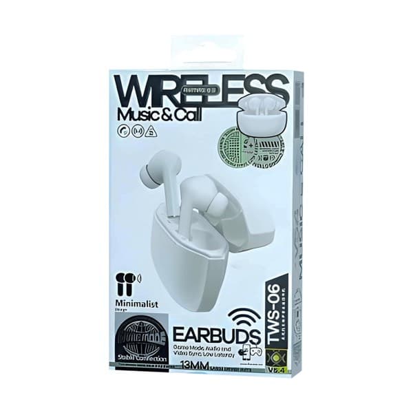 REMAX TWS-06 True sans fil Stereo Écouteurs for Music & Calls blanc
