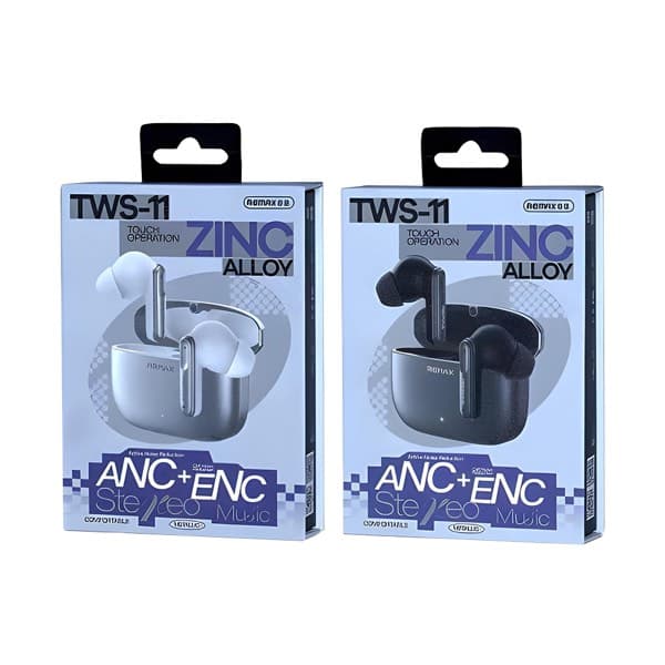 REMAX ANC + ENC Zinc Alloy True sans fil Stereo Écouteurs for Music & Calls TWS-11 Tarnish