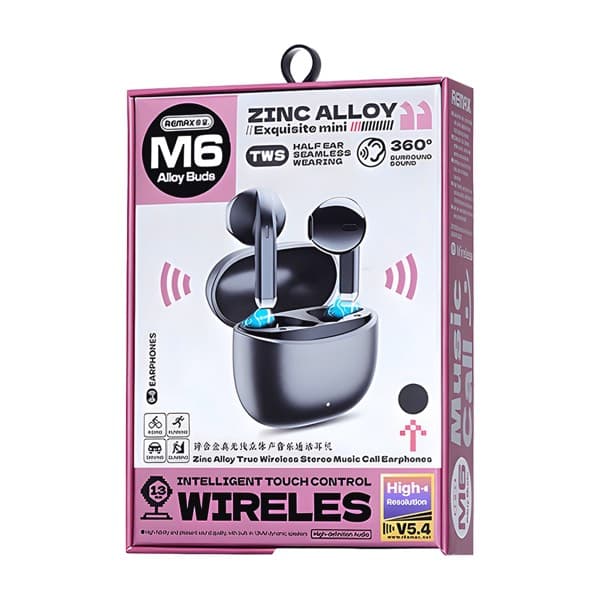 REMAX AlloyBuds M6 Zinc Alloy True sans fil Stereo Écouteurs for Music & Calls Tarnish