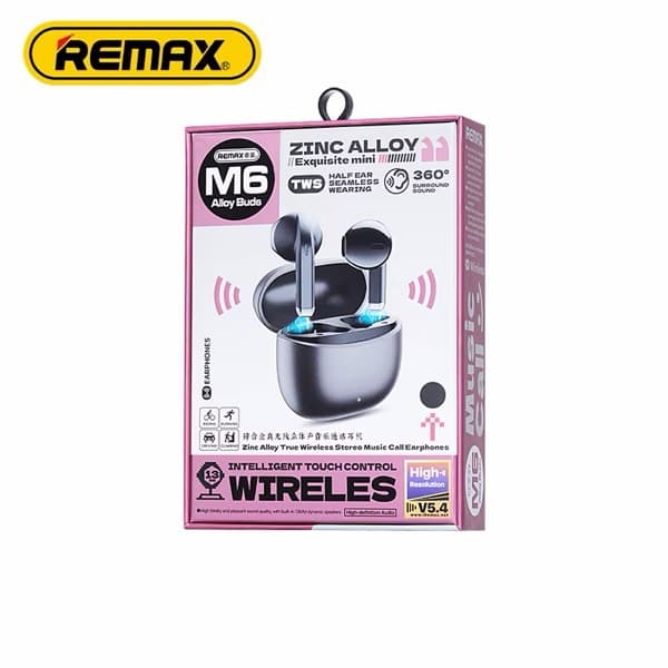 REMAX AlloyBuds M6 Zinc Alloy True sans fil Stereo Écouteurs for Music & Calls Silver