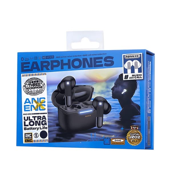 REMAX CozyPods JZ02 ANC + ENC Triple-Microphone Noise Reduction Écouteurs for Music & Calls blanc