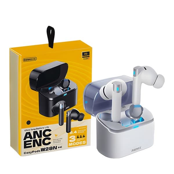 REMAX CozyPods W28N ANC + ENC Dual Noise-Cancelling Écouteurs for Music & Calls blanc
