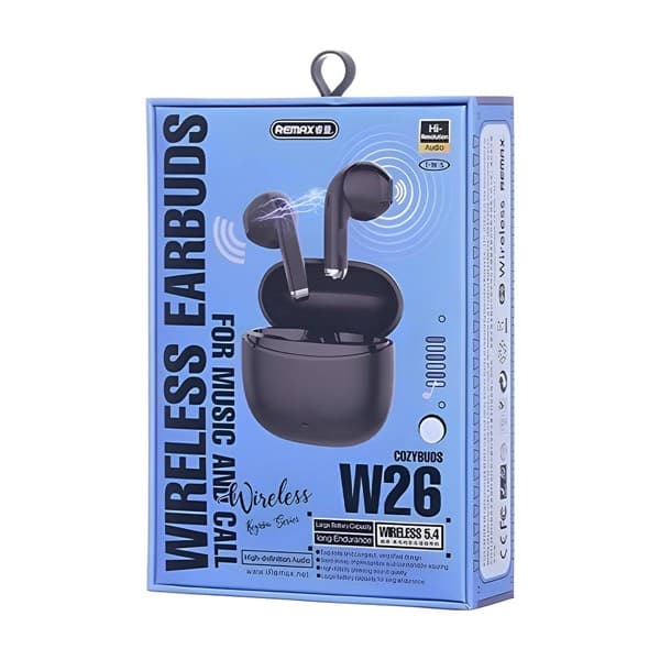 REMAX Keyzou Series CozyBuds W26 True sans fil Écouteurs for Music & Calls noir