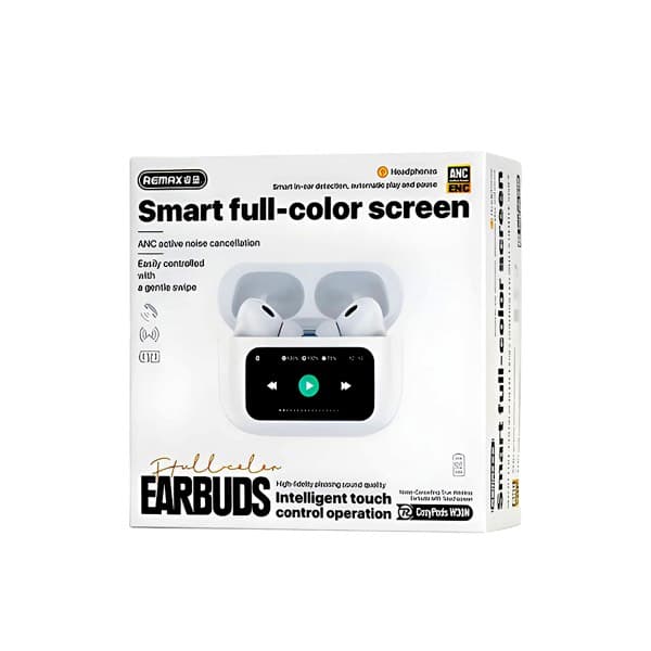REMAX CozyPods W30N Noise-Cancelling True sans fil Écouteurs avec Touchscreen blanc