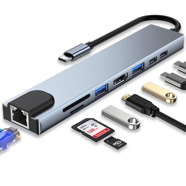Eisen EZ-010 8-in-1 Multifunctional USB-C Adaptateur