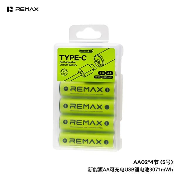 REMAX New Energy AA USB Rechargeable Lithium Battery 3071mWh AA01 (2-Pack) / AA02 (4-Pack)