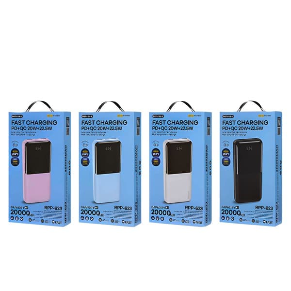 REMAX Cynlle Series 20000mAh Batterie externe avec PD 20W + QC 22.5W charge rapide RPP-623 noir