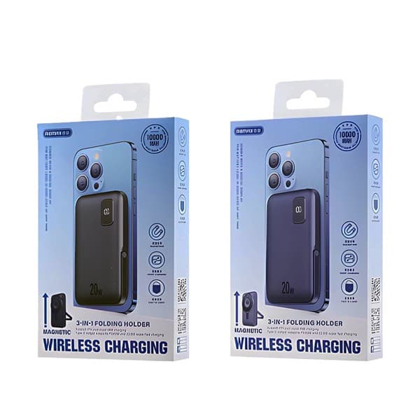 REMAX 3-in-1 15W sans fil Charging Batterie externe avec Foldable Support 10000mAh RPP-695 Gray
