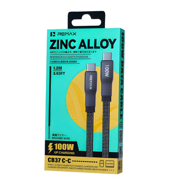 REMAX Pisces Series Zinc Alloy Braided USB-C to USB-C Câble de données CB37 1.2M