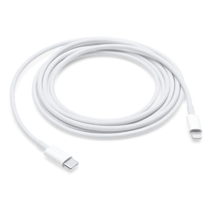 Câble Apple USB-C vers Lightning 2 mètres blanc, visuel officiel